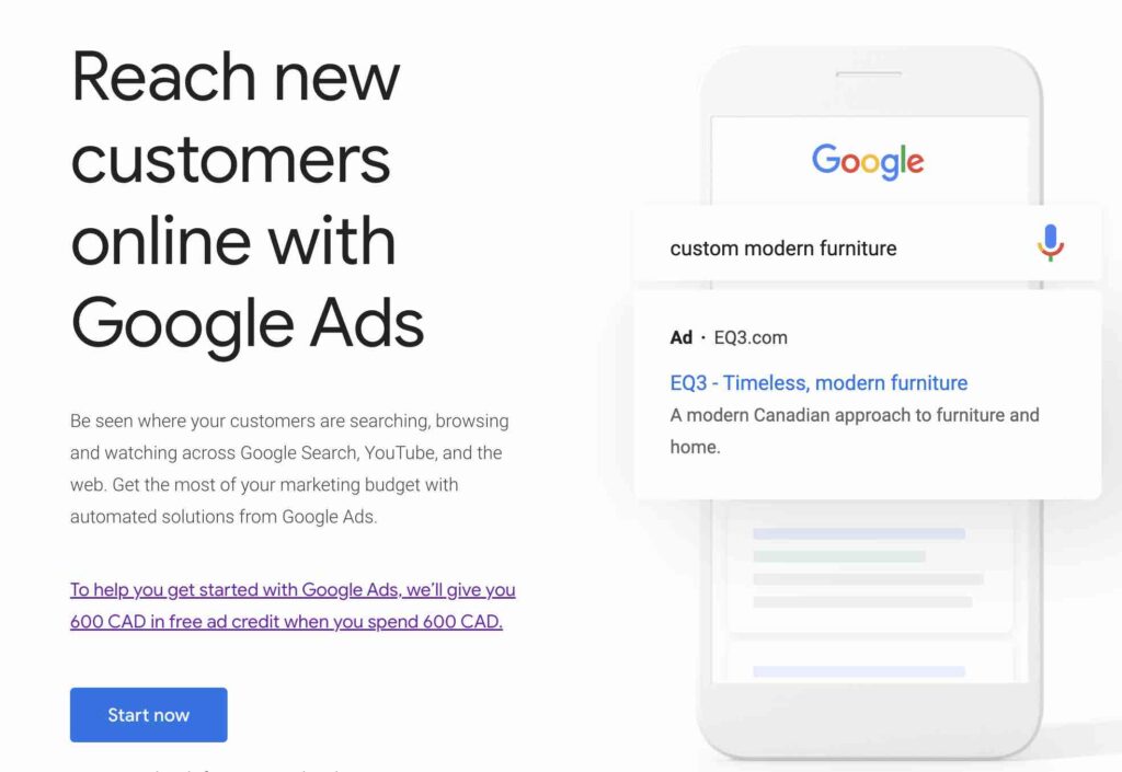 Google Ads login page